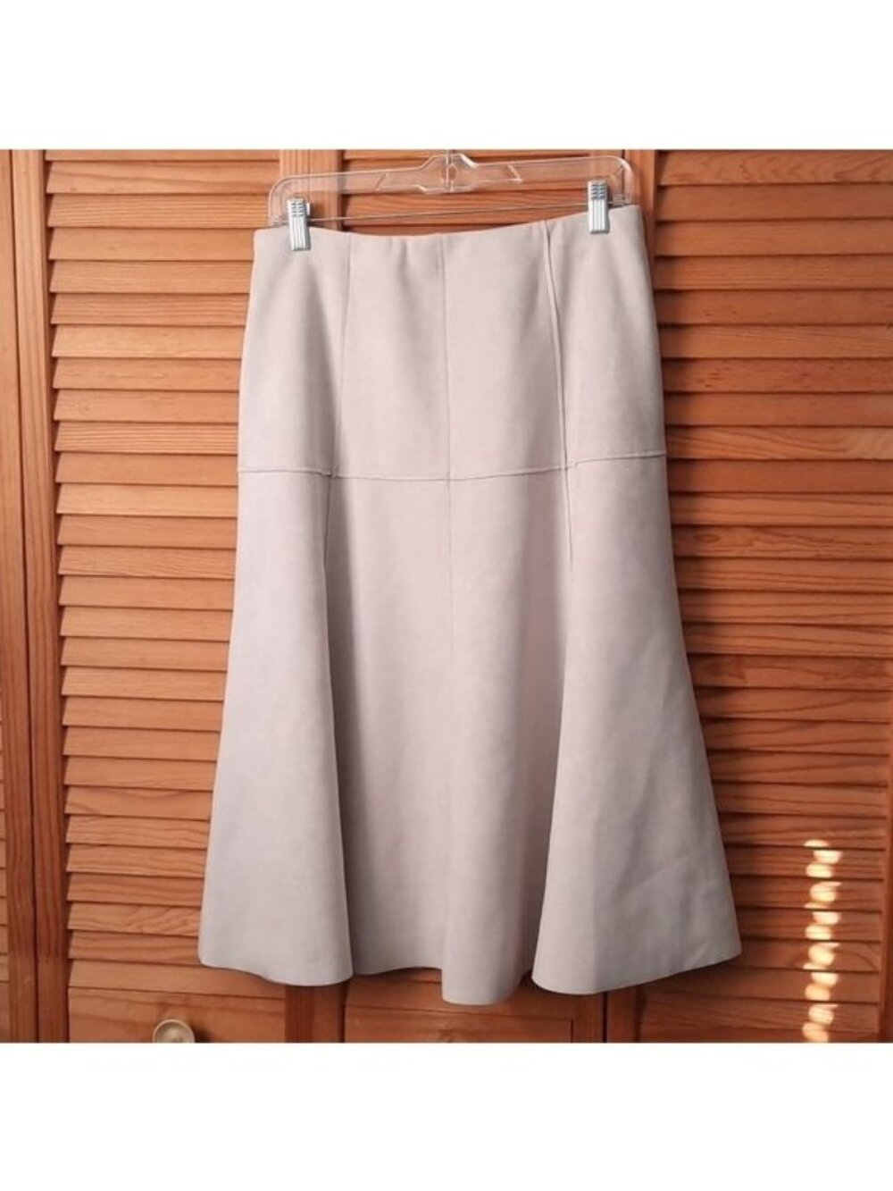 Tahari Faux Suede Aline Swing Skirt